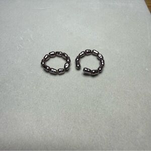 Faux Gray Pearl Ear Cuff Pair